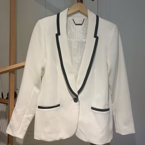Size 6 Trina Turk White blazer with black outlining